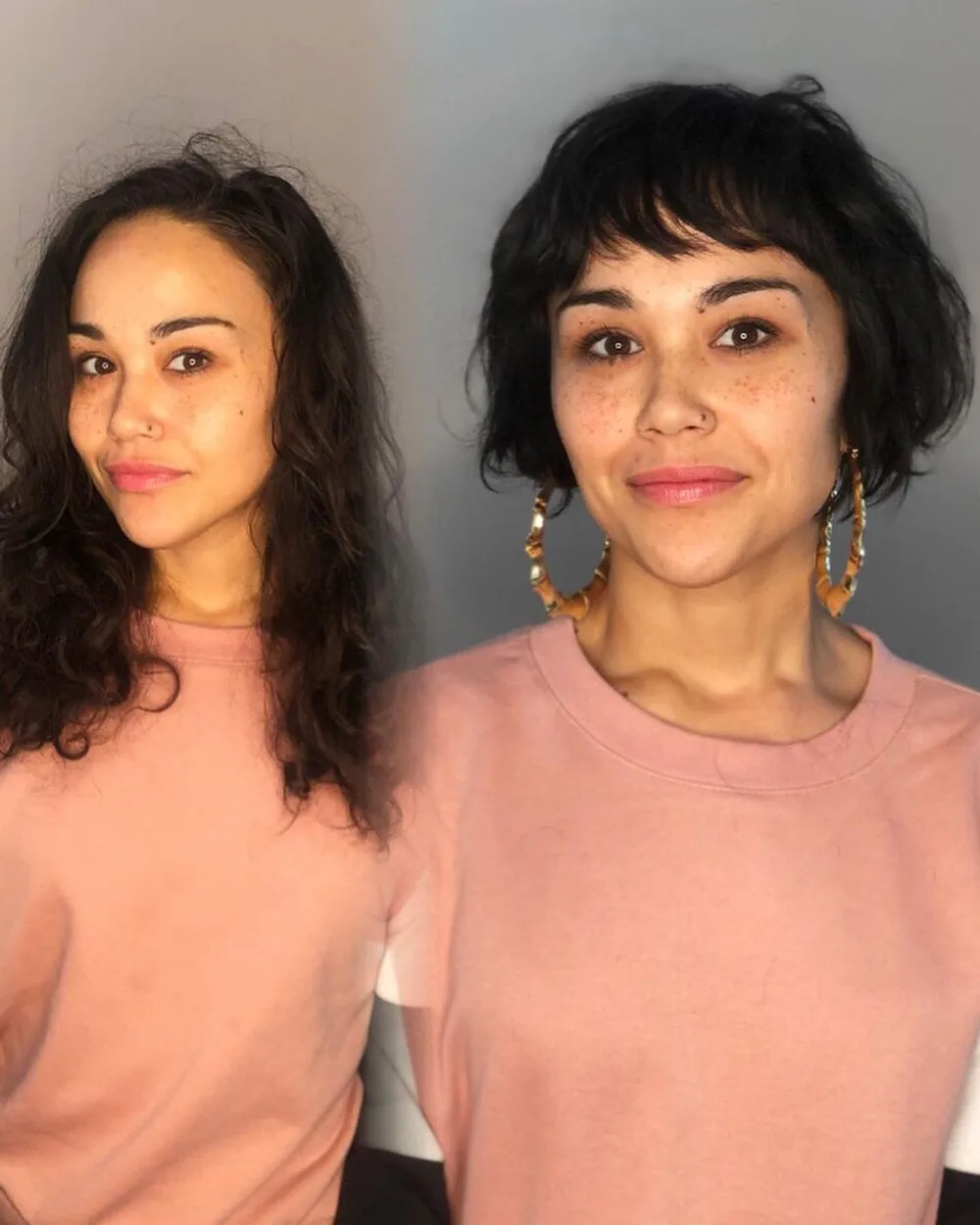 Pixie bob ondulé décoiffé avec baby frange