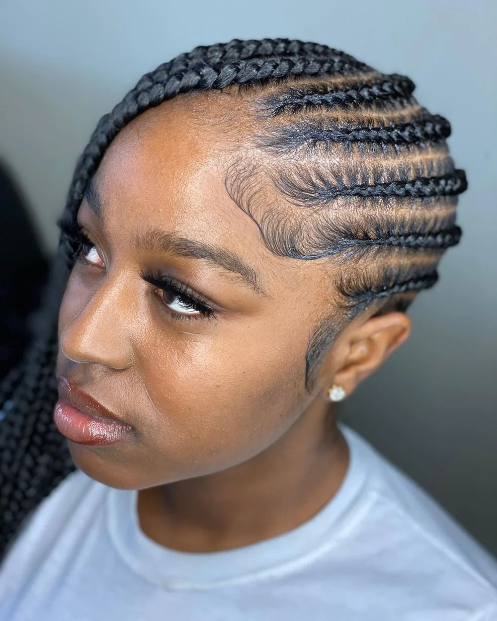 Tresses plaquées protectrices sur cheveux crépus