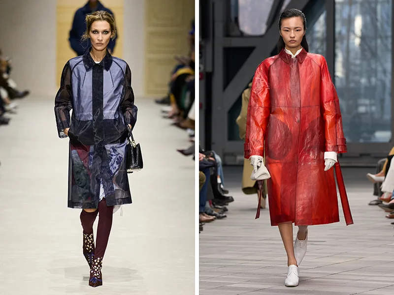 Trenchs transparents colorés sur les podiums automne-hiver 2026